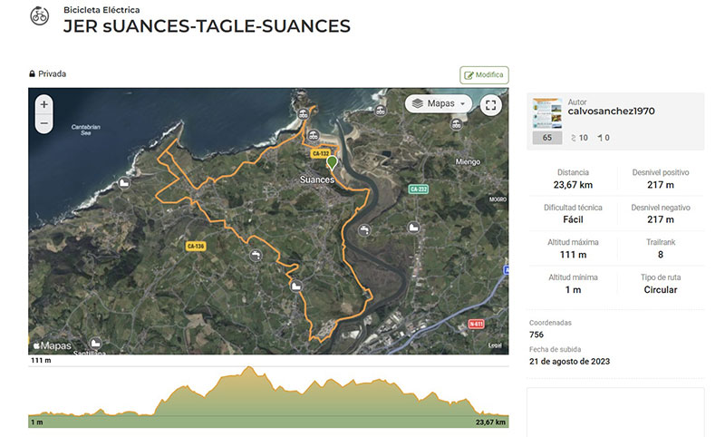 route e.bike suances cantabria spain