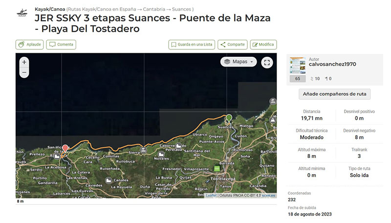 route kayak cantabria spain